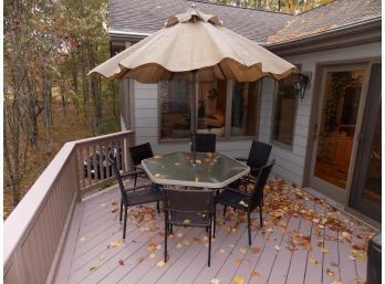 Outdoor Patio Set, Table, Chairs & Umbrella