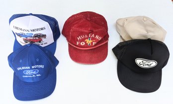 Vintage Ford Mustang And Other Ford Automotive Ball Caps - Group Of 5