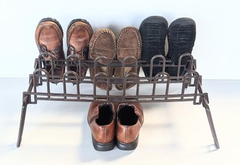 Men's Shoes (3 Pair) And Slippers (Moccasin Style) Size 9 - Plus The Shoe Rack Shown - Local Pick-up Only