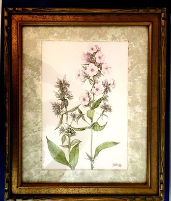 Jill Robinson Signed Water Color Of Flowers, Framed And Ready To Hang! Very Nice!
