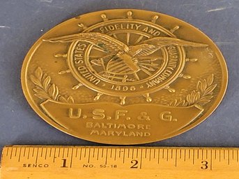 A Fifty-year Anniversary Bronze Medal From The United States Fidelity & Guaranty Company 1896-1946