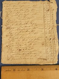 7 Pages Of A 1760s Farmers Notes Along With Costs And List Of People. New York Origin A Rare Item!