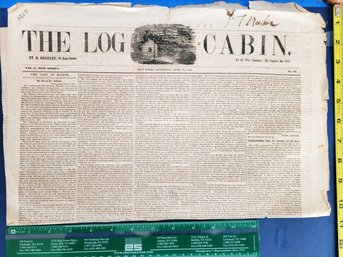 The Log Cabin. By H. Greeley, 30 Ann-Street. Vol. 1 New Series. New York, Saturday, June 12, 1841 No. 28