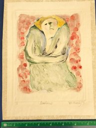 B. Moody 1971. A Production Of 1/1 Monotype Print Entitled Loneliness. Monotypes Only Produce One Image