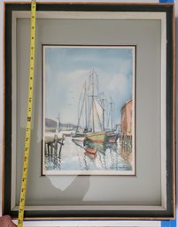 Rockport Harbor Watercolor By Allan Davidson In A Custom Charles Harris Frame!