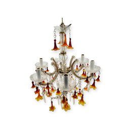 Vintage Murano Style Chandelier With 6 Lights