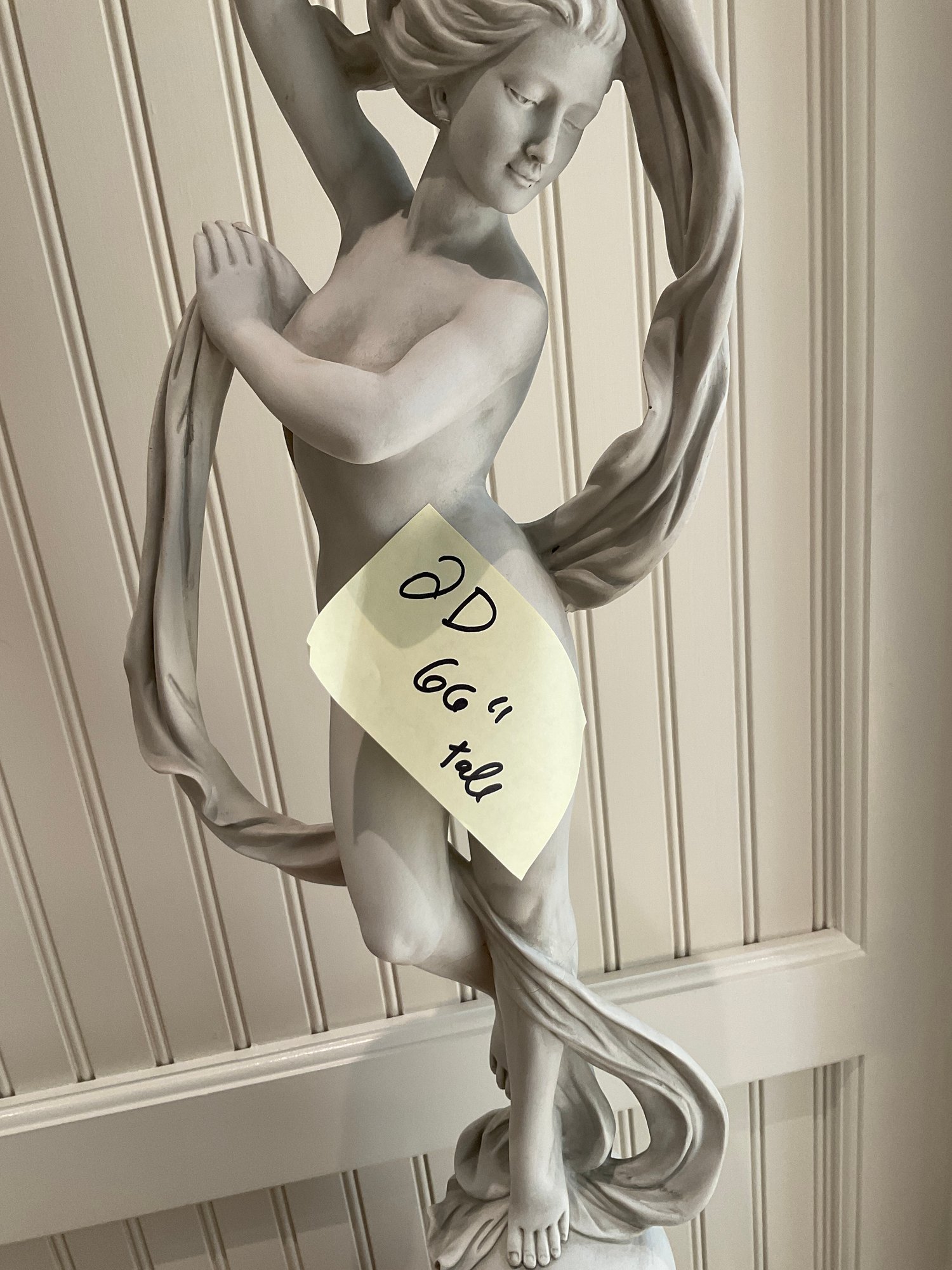 2D Composite Material Decorative Sculpture Of Nude Woman On Stand #9405 |  Auctionninja.com