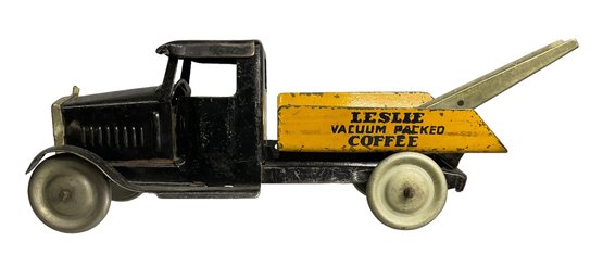 Vintage 1930s Or 1940s Metalcraft Corp St Louis Pressed Steel Truck Yellow Leslie Vacuum Packed Coffee