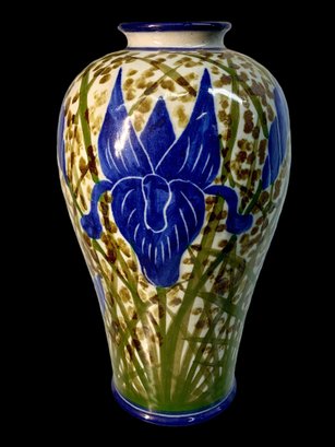 Cassis Blue Iris Pottery Vase