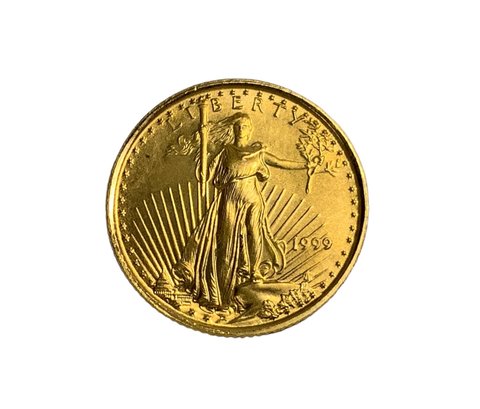 1999 American Gold Eagle 5 Dollar Coin 1/10 Oz Fine Gold