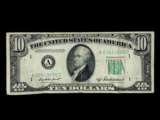 1950B 10 Dollar Bill US Paper Currency