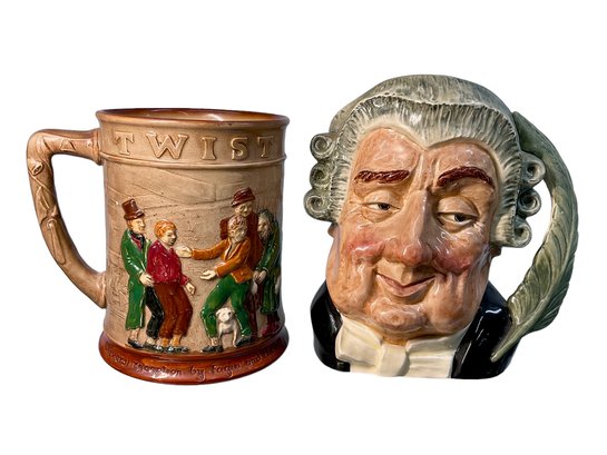Two Royal Doulton Toby Jugs The Lawyer And Oliver Twist