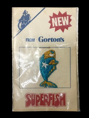 Gortons Superfish Vintage Patch Rare Wacky Gloucester Ephemera