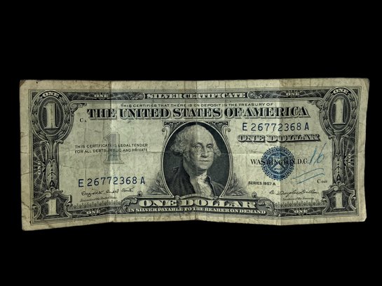 1957 A One Dollar Silver Certificate US Paper Currency