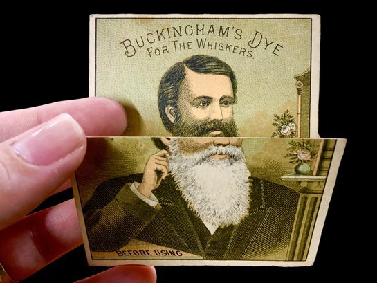 Victorian Ad Card Buckinghams Dye For The Whiskers