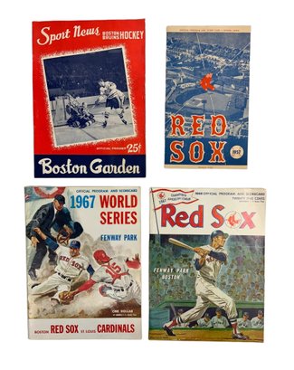 Vintage Red Sox Baseball Programs 1957 And 1967 World Series Fenway Park And Boston Bruins Program