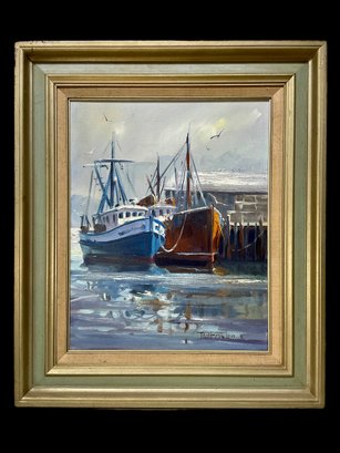 Paul Frontiero Old And New Draggers Oil Painting