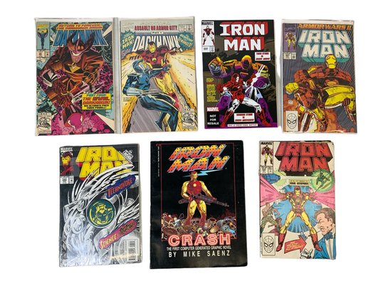 1980s And 1990s Marvel Comics Darkhawk And Iron Man Technovore Crash First Computer Generated Graphic Novel