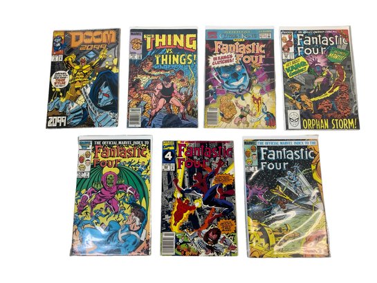 Seven Vintage Marvel Comics Fantastic Four From 1980s And 1990s Also Doom 2099 And Thing Vs Things