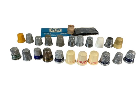 Lot Of Vintage Advertising Thimbles Aluminum And Plastic