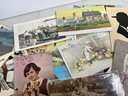 Shoebox Filled With Antique And Vintage Postcards Squirrel Island Maine Foreign Countries Courting Etc