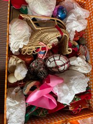 Three Of Boxes Full Of Vintage/antique Christmas Ornaments