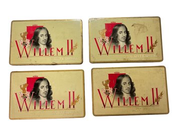 Lot Of Four Willem II Criterium Antique Cigarette Tin Boxes