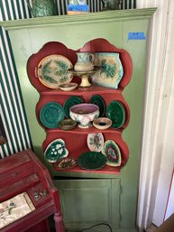 Vintage Corner Cabinet In Green Paint