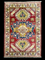 Handwoven Pakistani Wool And Cotton Rug