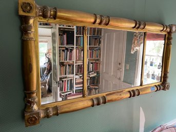 Large Hitchcock Style Wall Mirror Gold Paint 56 X 26