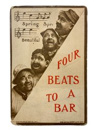 Vintage Music Postcard Hobos In A Bar