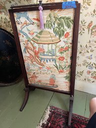 Vintage Fire Screen With Paper Panel