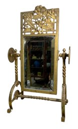 Art Nouveau Antique Aesthetic Movement Brass Desk Mirror