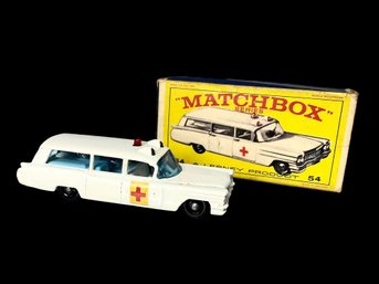 Lesney Matchbox No 54 S & S Cadillac Ambulance With Box MIB