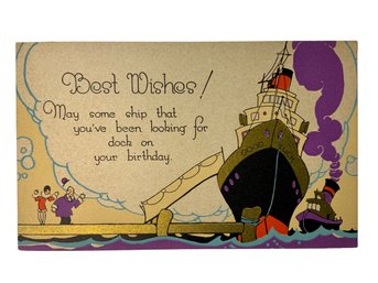 Vintage Postcard Of Best Wishes