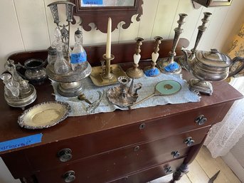 Large Lot Of Vintage And Antique Sliverplate Items Etc