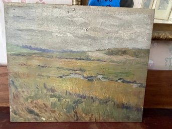 Very Nice Antique Oil On Board Marsh Scene Unsigned