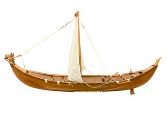 Stunning 28' Long Large Wooden Viking Ship Model