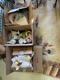 3 Boxes Of Vintage And Antique China Glass Etc