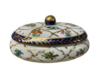 Hand Painted Lidded Porcelain Box