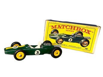 Lesney Matchbox No 19 Lotus Racing Car With Box