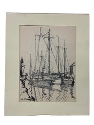 Vintage Emile Gruppe Harbor Print A