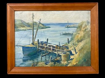 Antique Signed Maritime Oil Painting On Board By Frank Hendry (1863-1939)