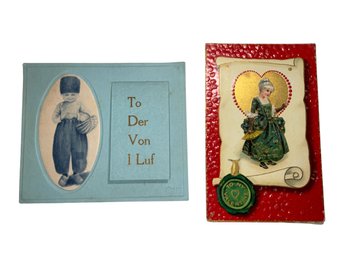 2 Vintage Valentine Postcards