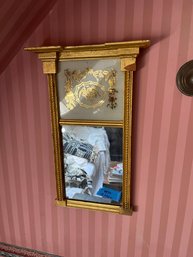 Antique Federal Mirror With Reverse Painted Panel