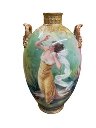 Large Royal Bonn Hand Painted Vase With Maiden