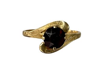 Vintage 10K And Garnet? Solitaire Ring