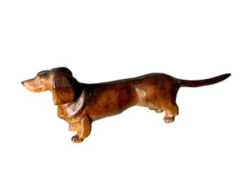 Antique Hand Carved Wooden Dachshund