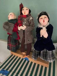 Trio Of Vintage Charismatic Carolers Handmade (?)