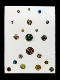 Display Card Colorful Antique Art Nouveau Victorian Buttons